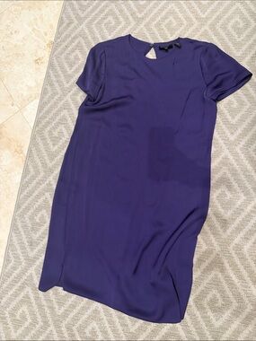 Theory Short-Sleeve Purple silk Dress